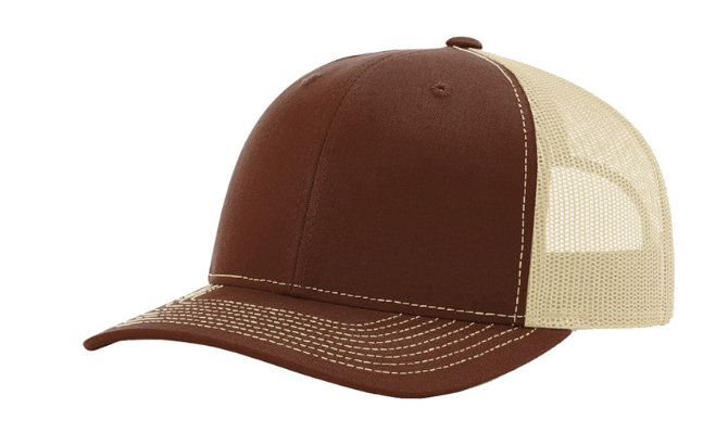 RICHARDSON 112 TRUCKER SNAPBACK HAT (CUSTOM LEATHER WITH YOUR LOGO)