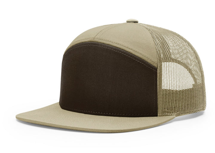 Custom Leather Patch Richardson 168 7 Panel Style Hat + Your Logo