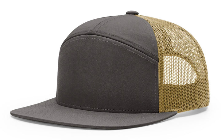 Custom Leather Patch Richardson 168 7 Panel Style Hat + Your Logo