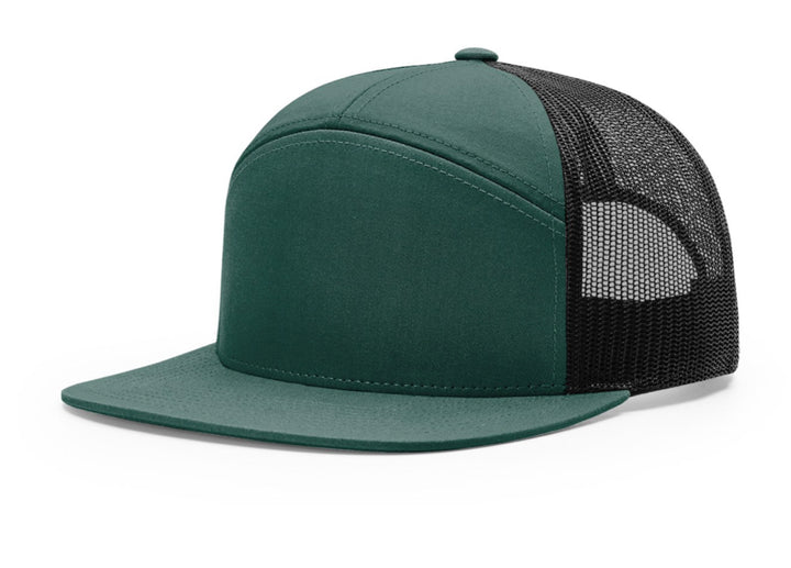 Custom Leather Patch Richardson 168 7 Panel Style Hat + Your Logo