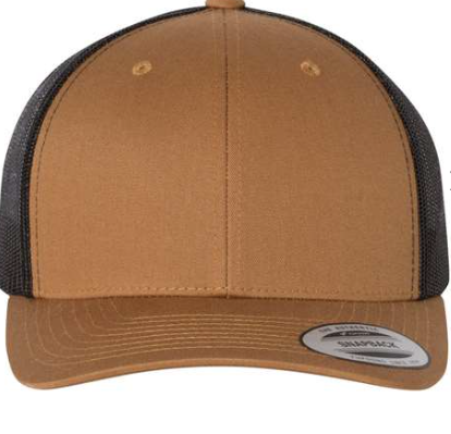 YUPOONG CLASSICS 6606 TRUCKER SNAPBACK HAT (CUSTOM LEATHER WITH YOUR LOGO)