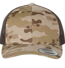 YUPPONG CLASSICS 6606 TRUCKER CAMO SNAPBACK HAT (CUSTOM LEATHER WITH YOUR LOGO)