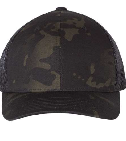 YUPPONG CLASSICS 6606 TRUCKER CAMO SNAPBACK HAT (CUSTOM LEATHER WITH YOUR LOGO)