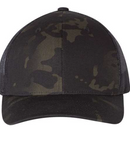 Custom Leather Patch Yupoong Classic Camo 6606 Style Hat + Your Logo
