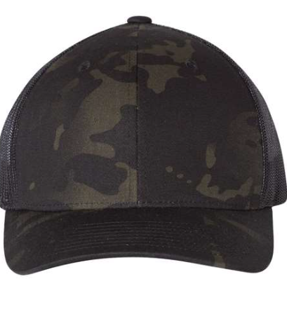 Custom Leather Patch Yupoong Classic Camo 6606 Style Hat + Your Logo