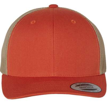 YUPOONG CLASSICS 6606 TRUCKER SNAPBACK HAT (CUSTOM LEATHER WITH YOUR LOGO)