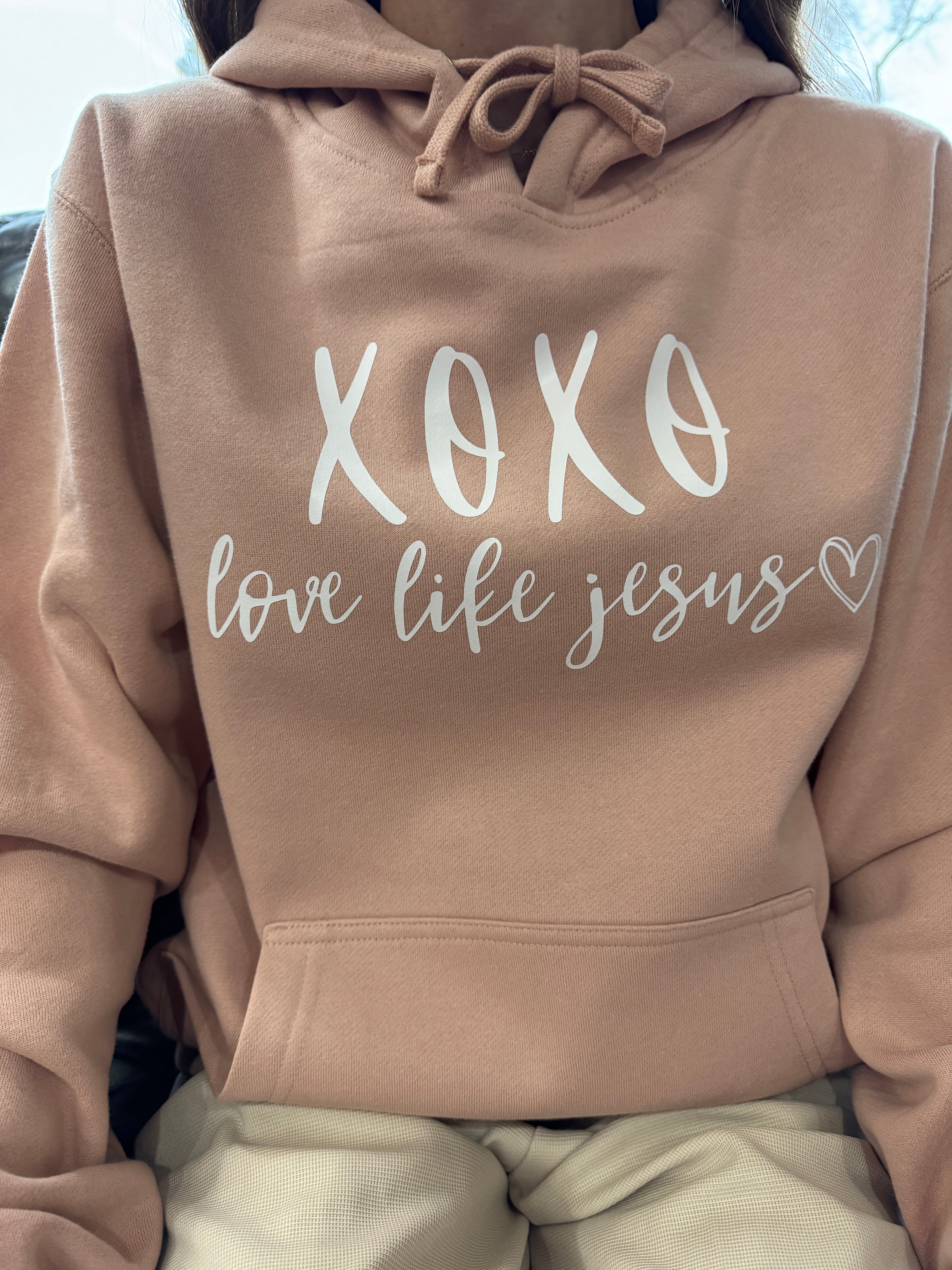 S / Dusty Pink w/ White / Hooded
